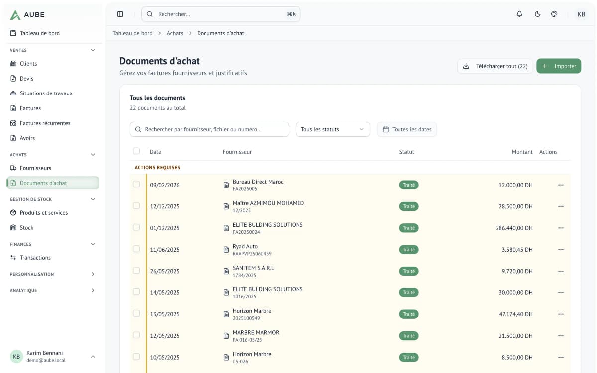 Aube : documents d’achat